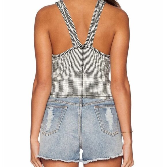 NWT - Free People Jacquard Stripe Crop Tank Top - Picture 2 of 9